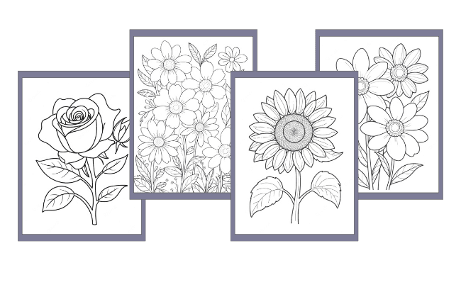 Desenhos de flores para colorir