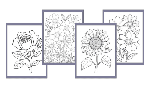 Desenhos de flores para colorir