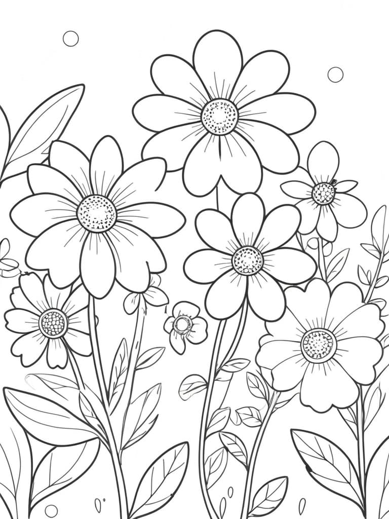 Flores do jardim para colorir