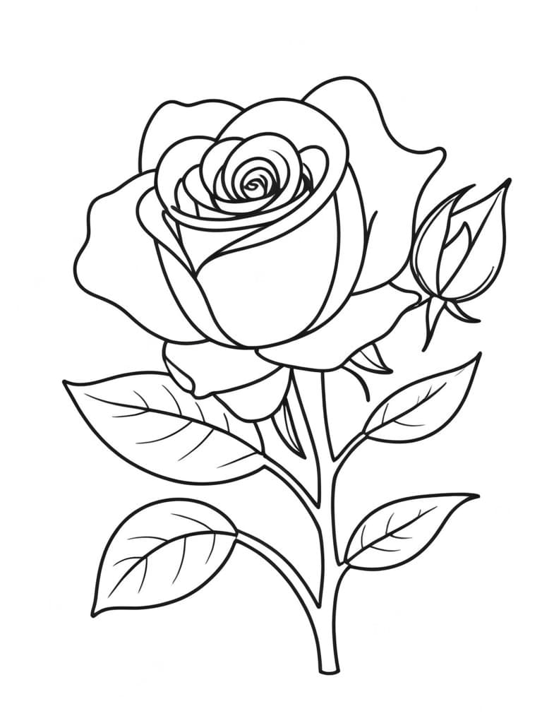 Desenho de rosa para colorir
