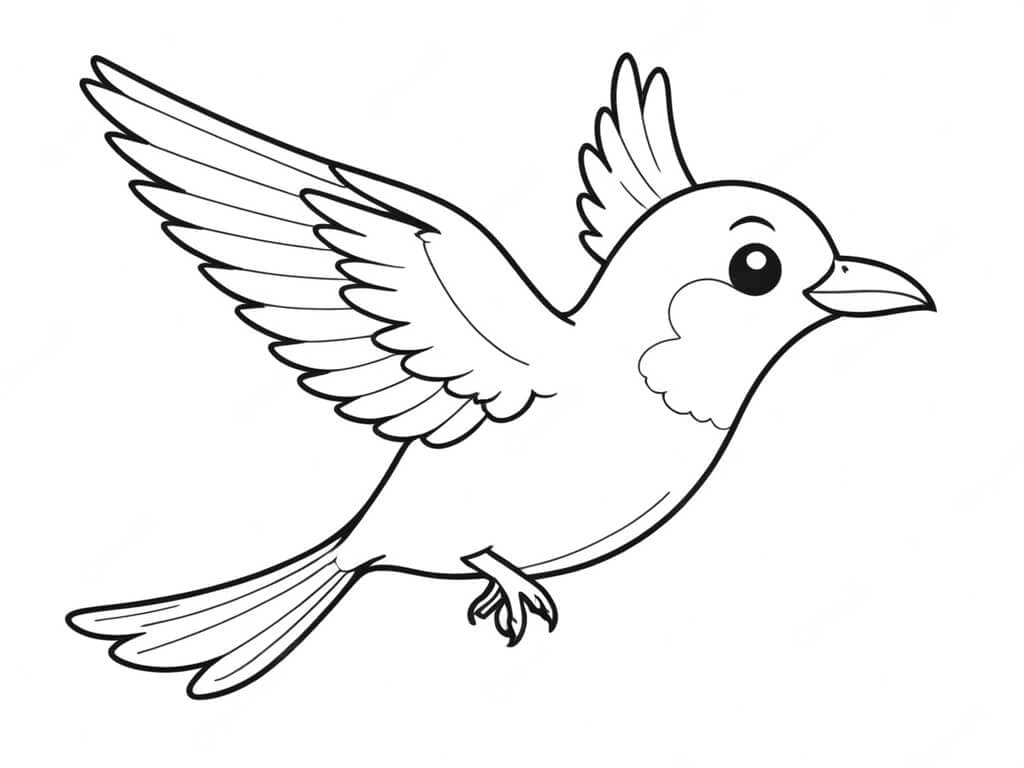 Passarinho voando para colorir