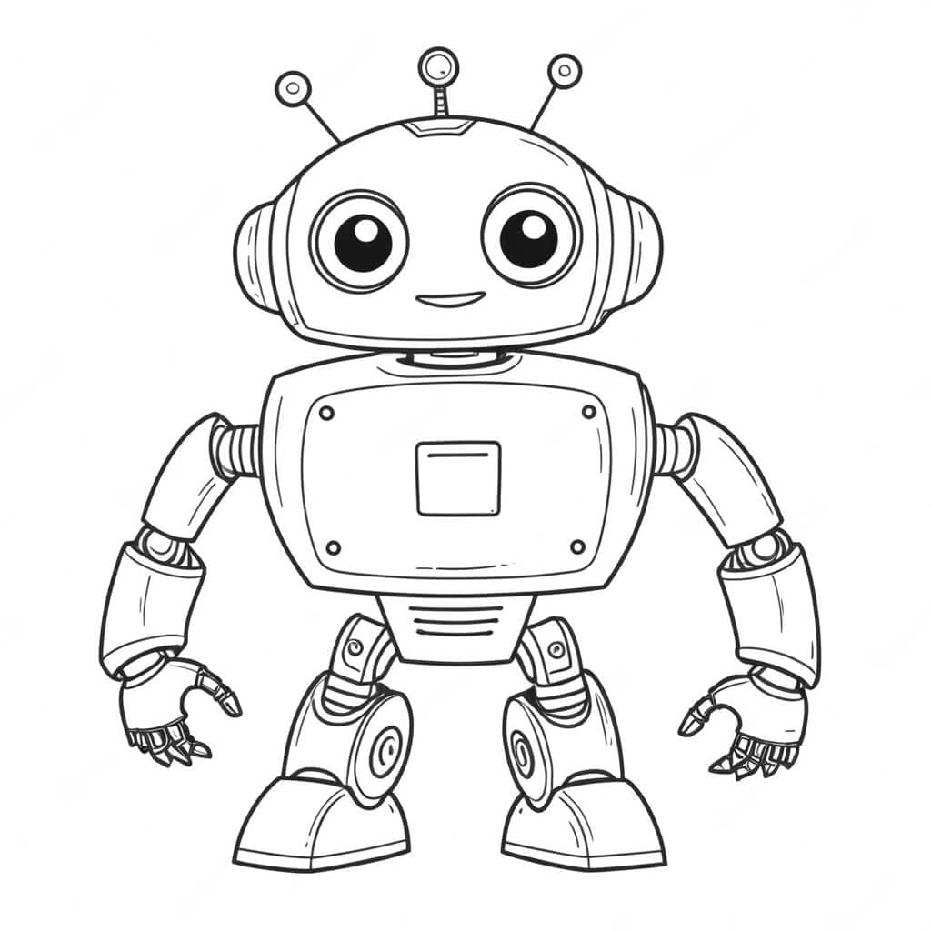 Robô amigo para colorir