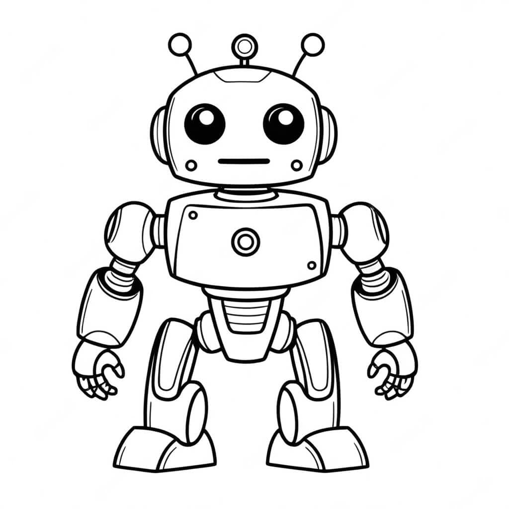 Robô com antenas para colorir