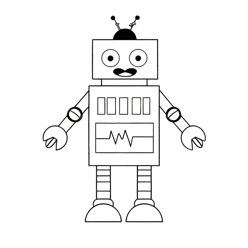 Robô educação infantil para colorir