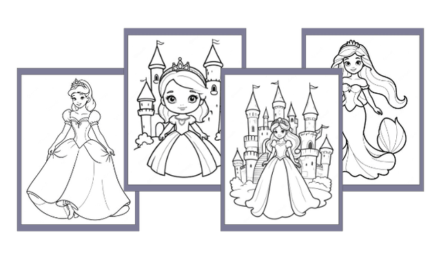 Desenho para colorir das Princesas