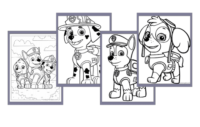 Desenhos da patrulha canina para colorir