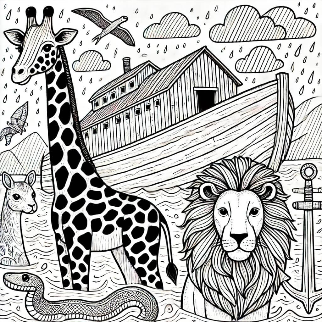Animais da Arca de Noé para colorir