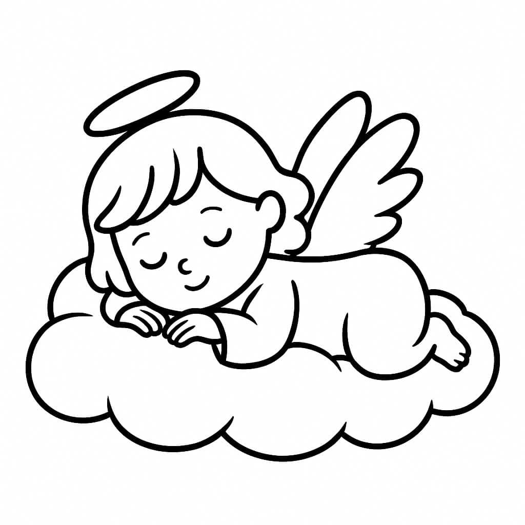 Anjo dormindo para colorir