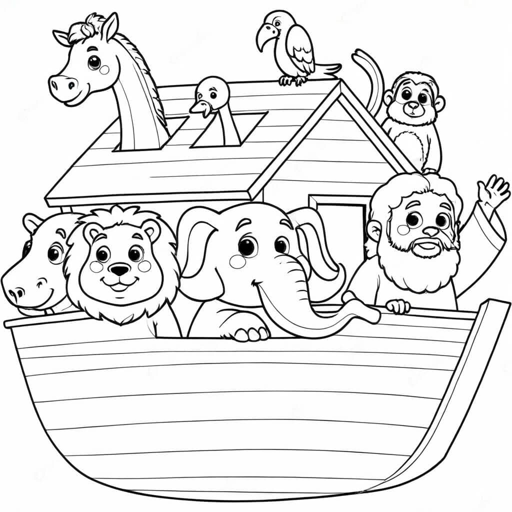 Arca de Noé para colorir