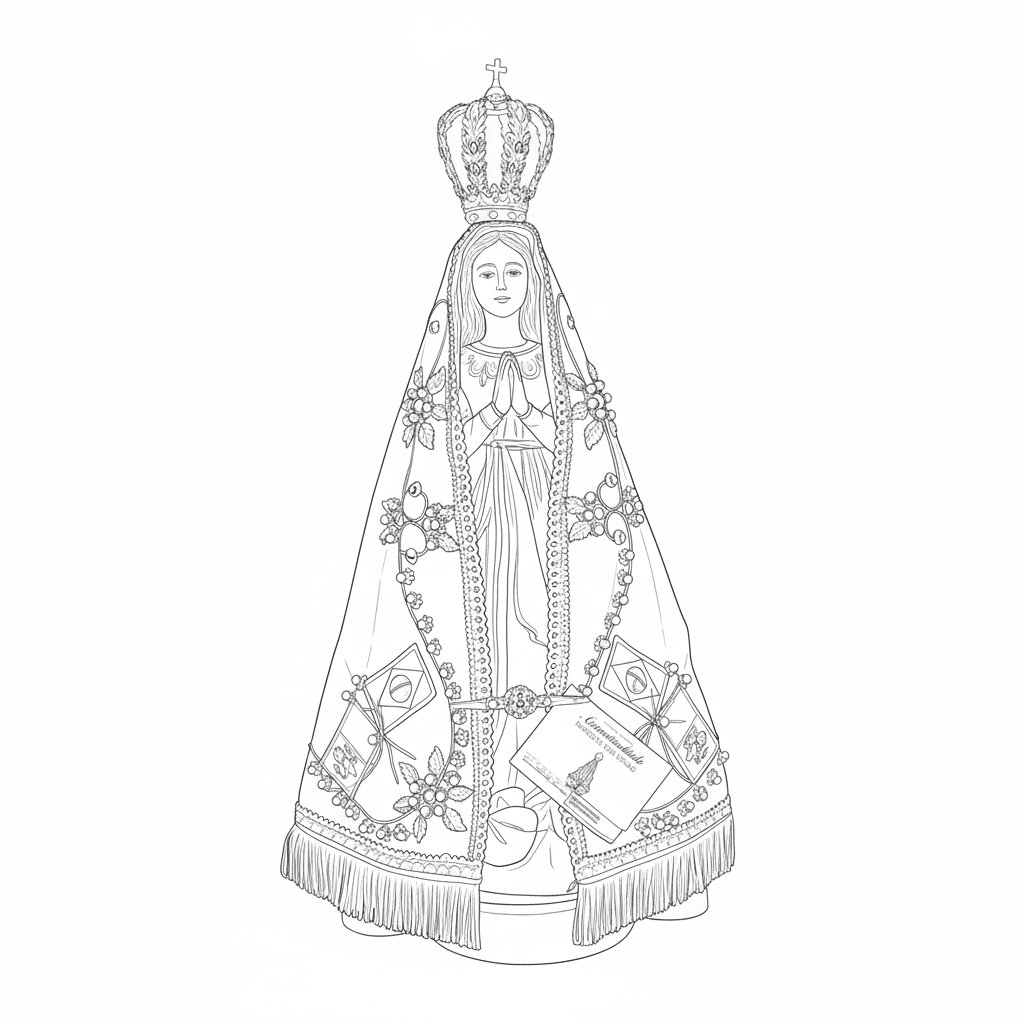 Nossa Senhora para colorir