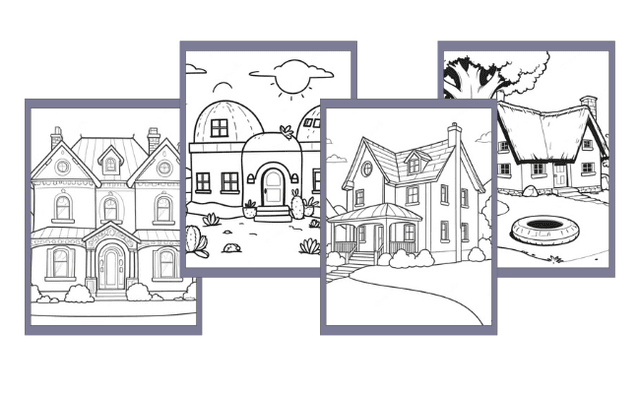 Casas para colorir