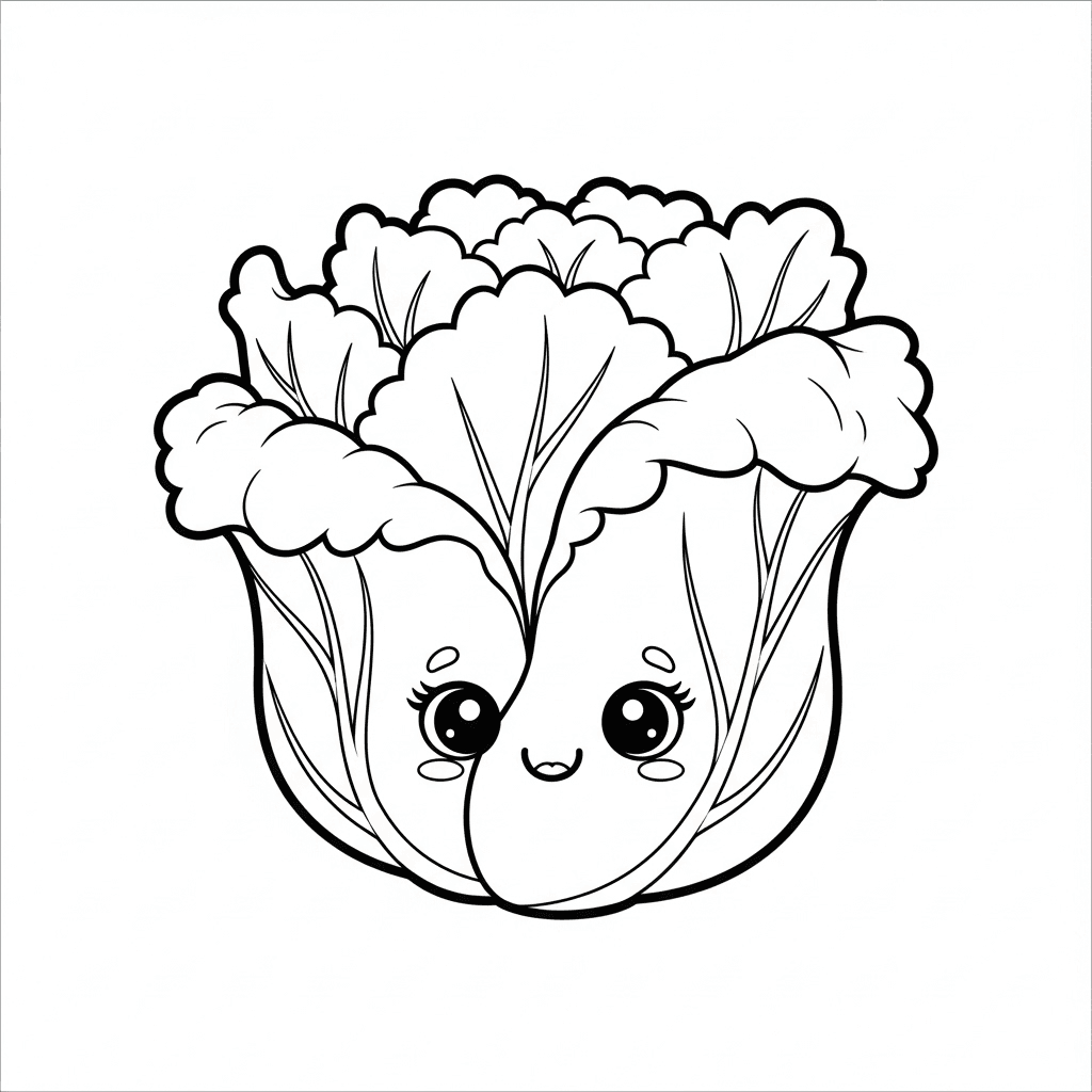 Alface fofinha para colorir
