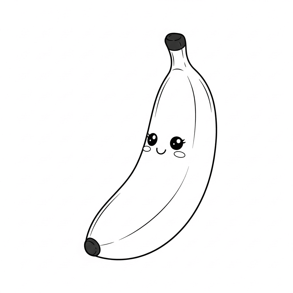 Banana fofinha para colorir