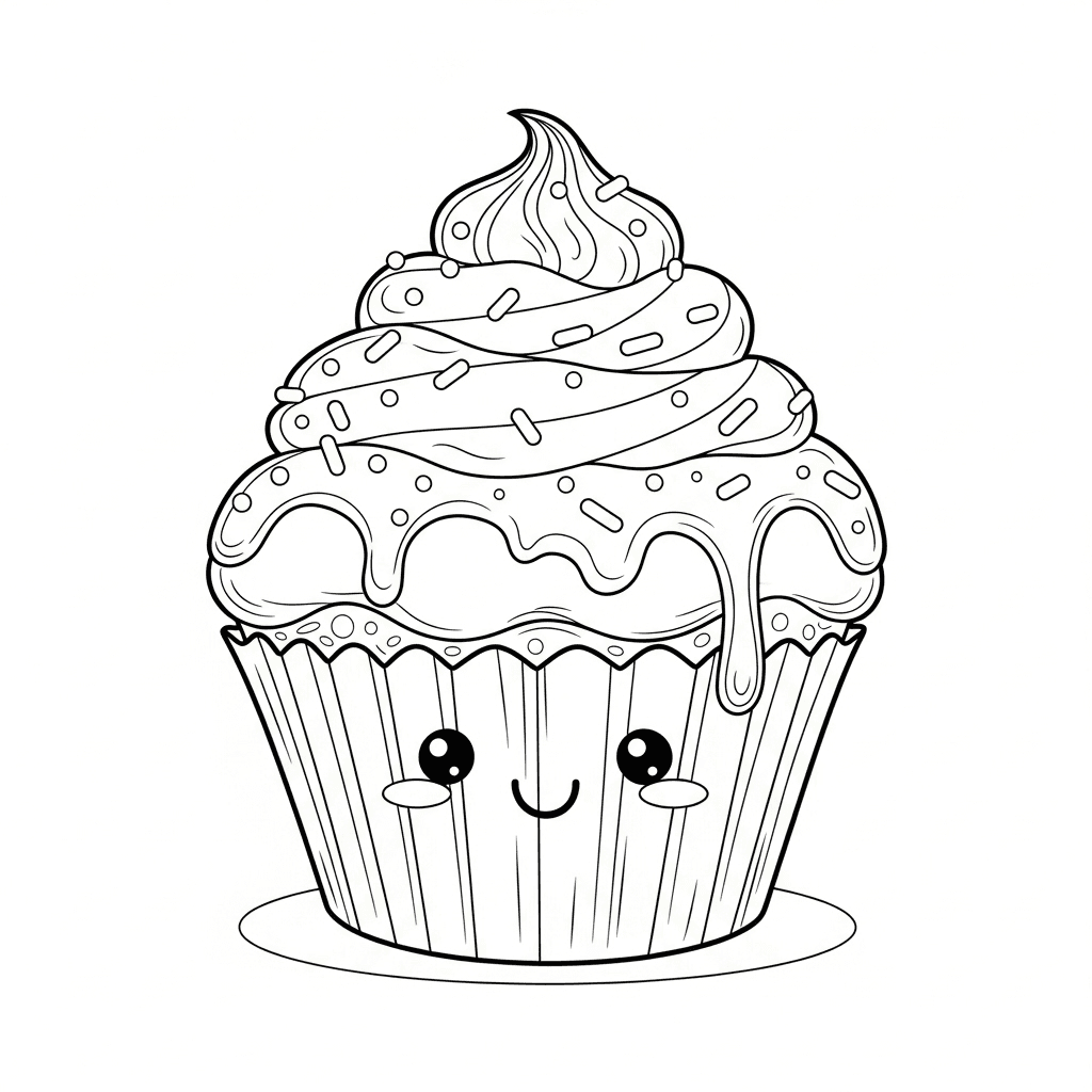 Cupcake fofinho para colorir