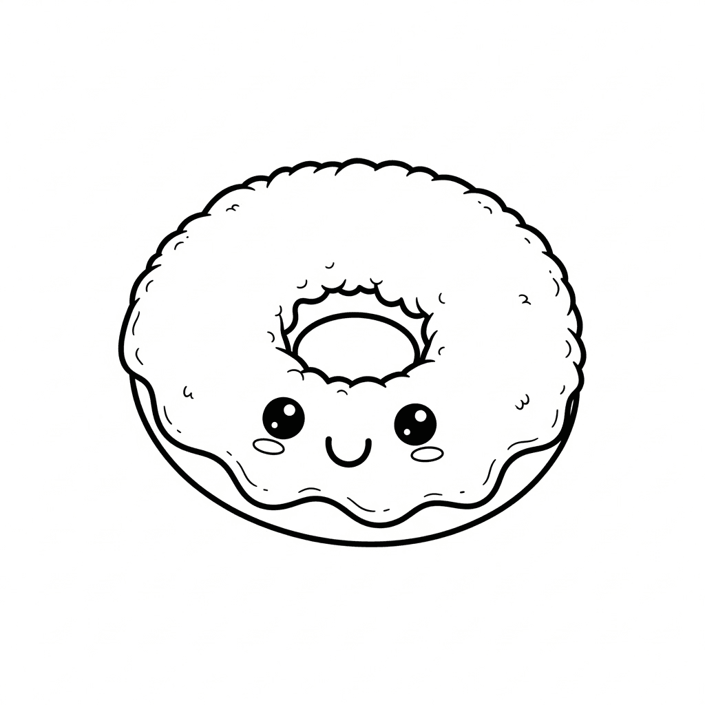 Donut fofo para colorir