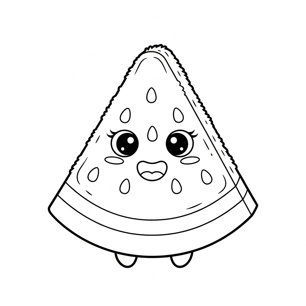 Melancia fofa para colorir