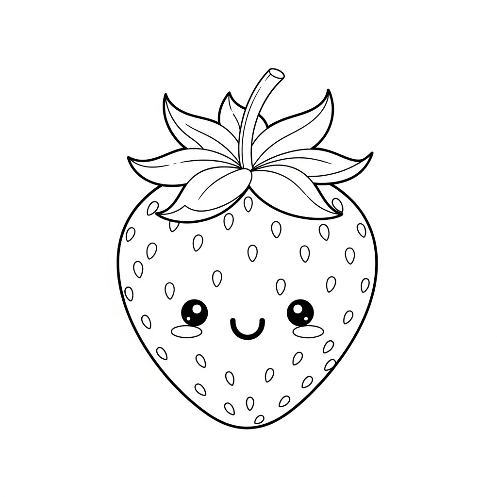 Morango fofinho para colorir