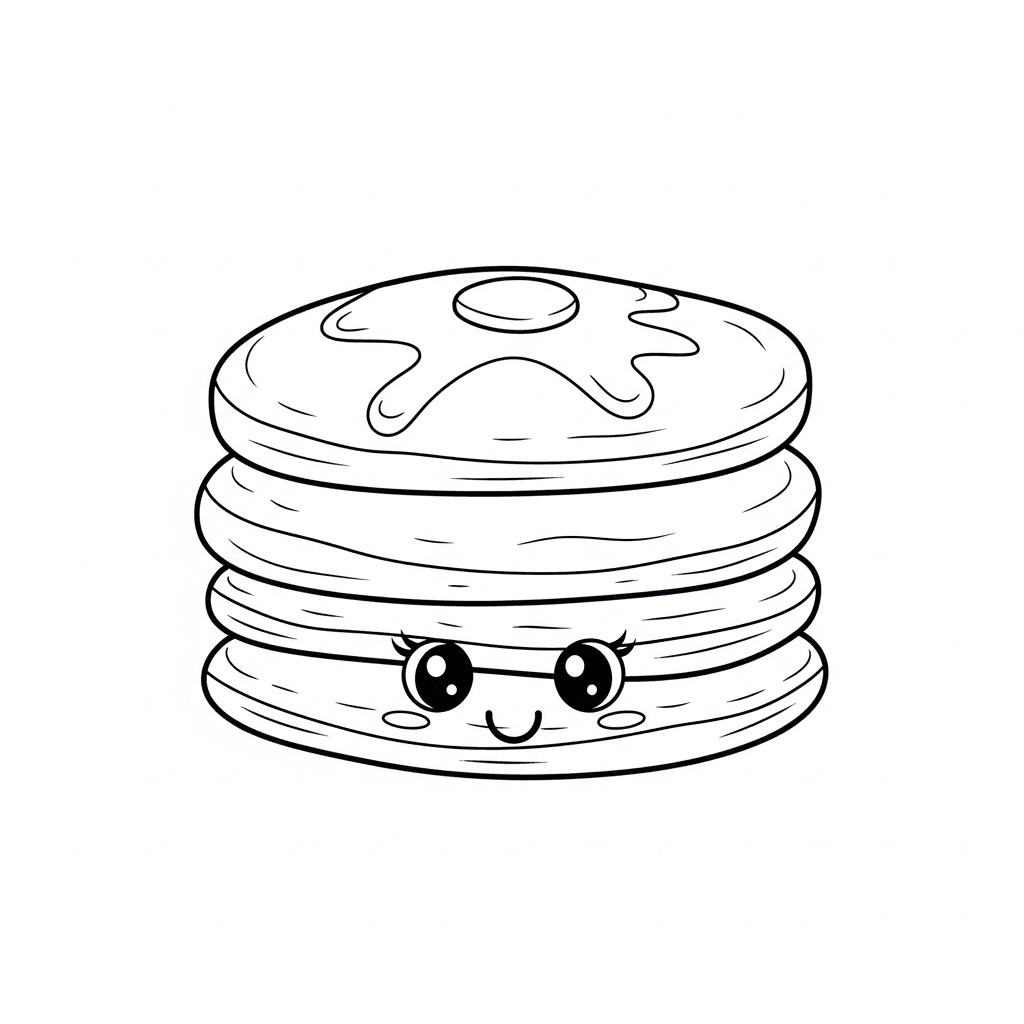 Panqueca fofa para colorir