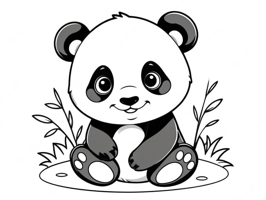 Panda bebe para colorir
