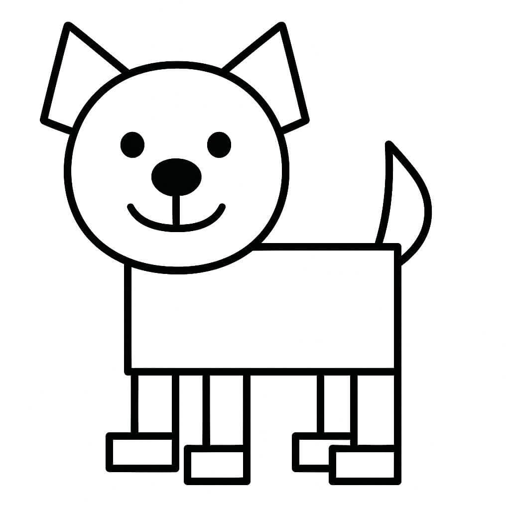 Cachorro geometrico para colorir
