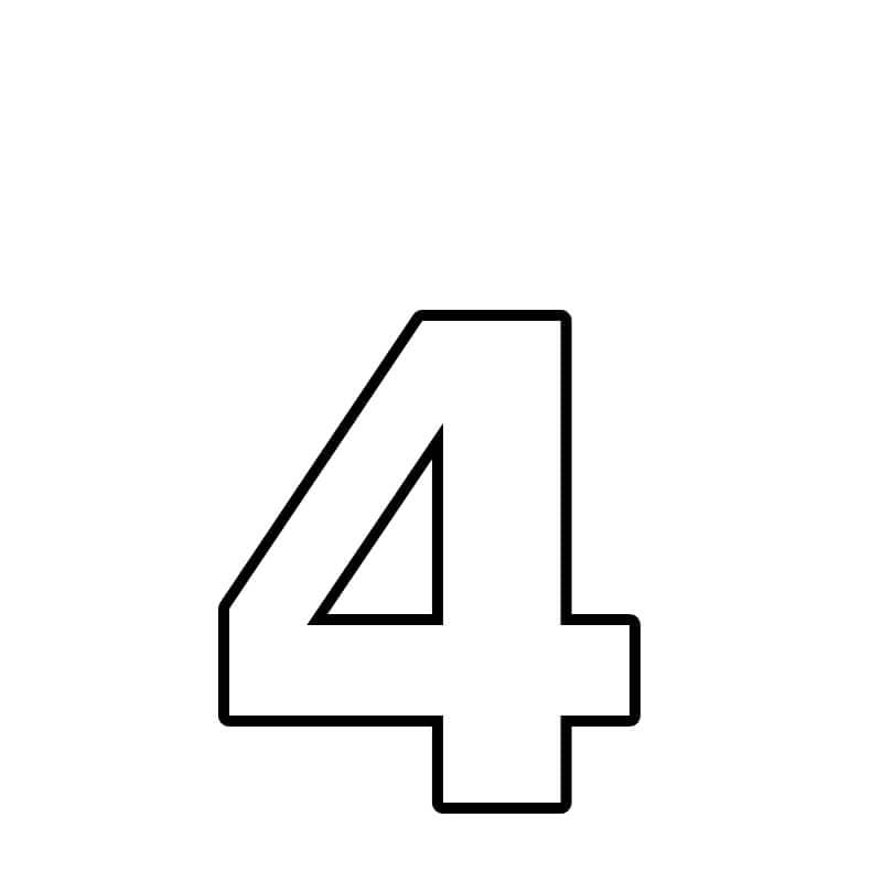 Numero 4 para colorir