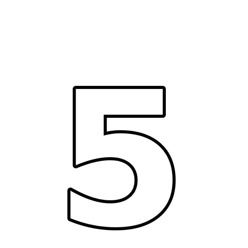 Numero 5 para colorir