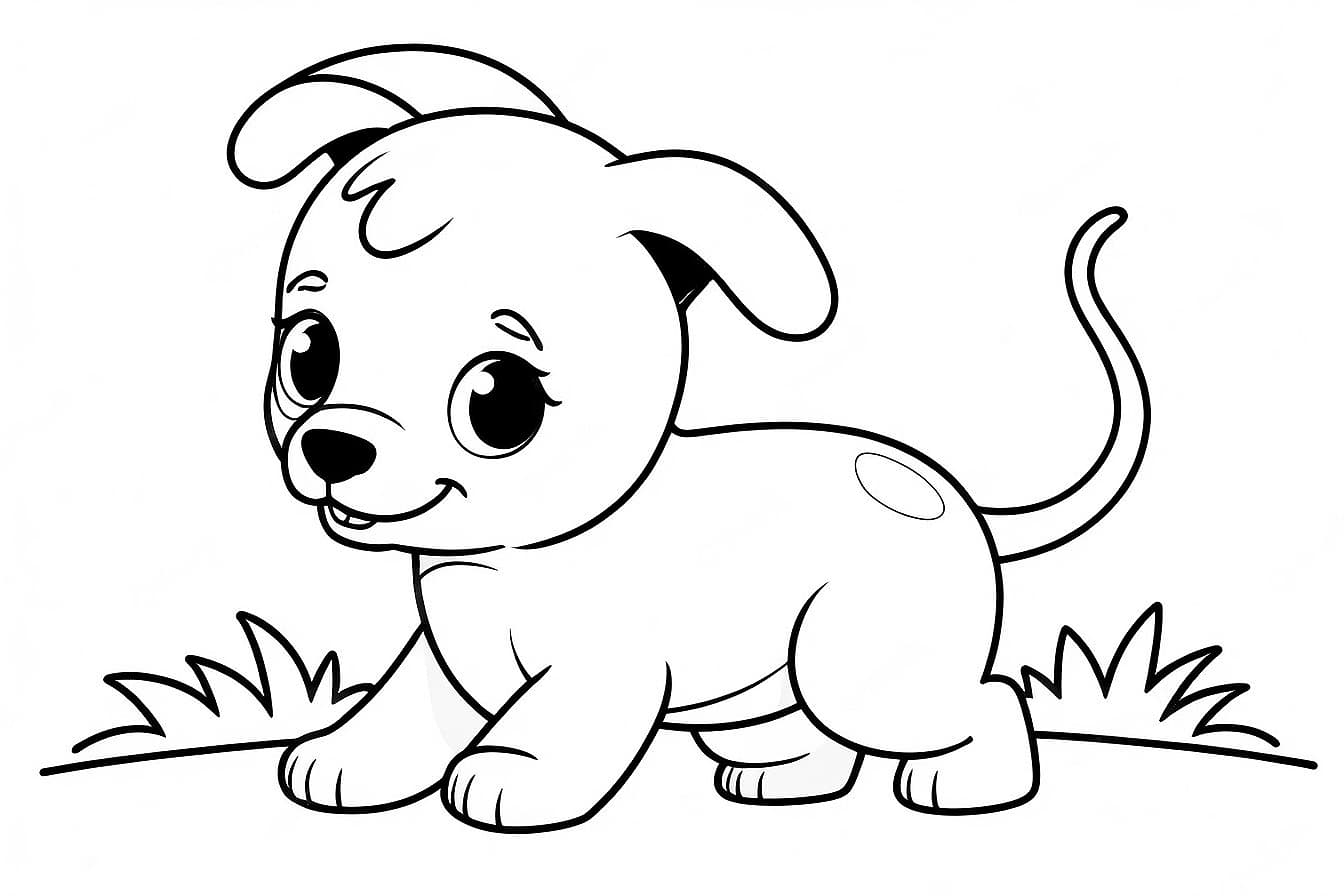Cachorrinho feliz para colorir