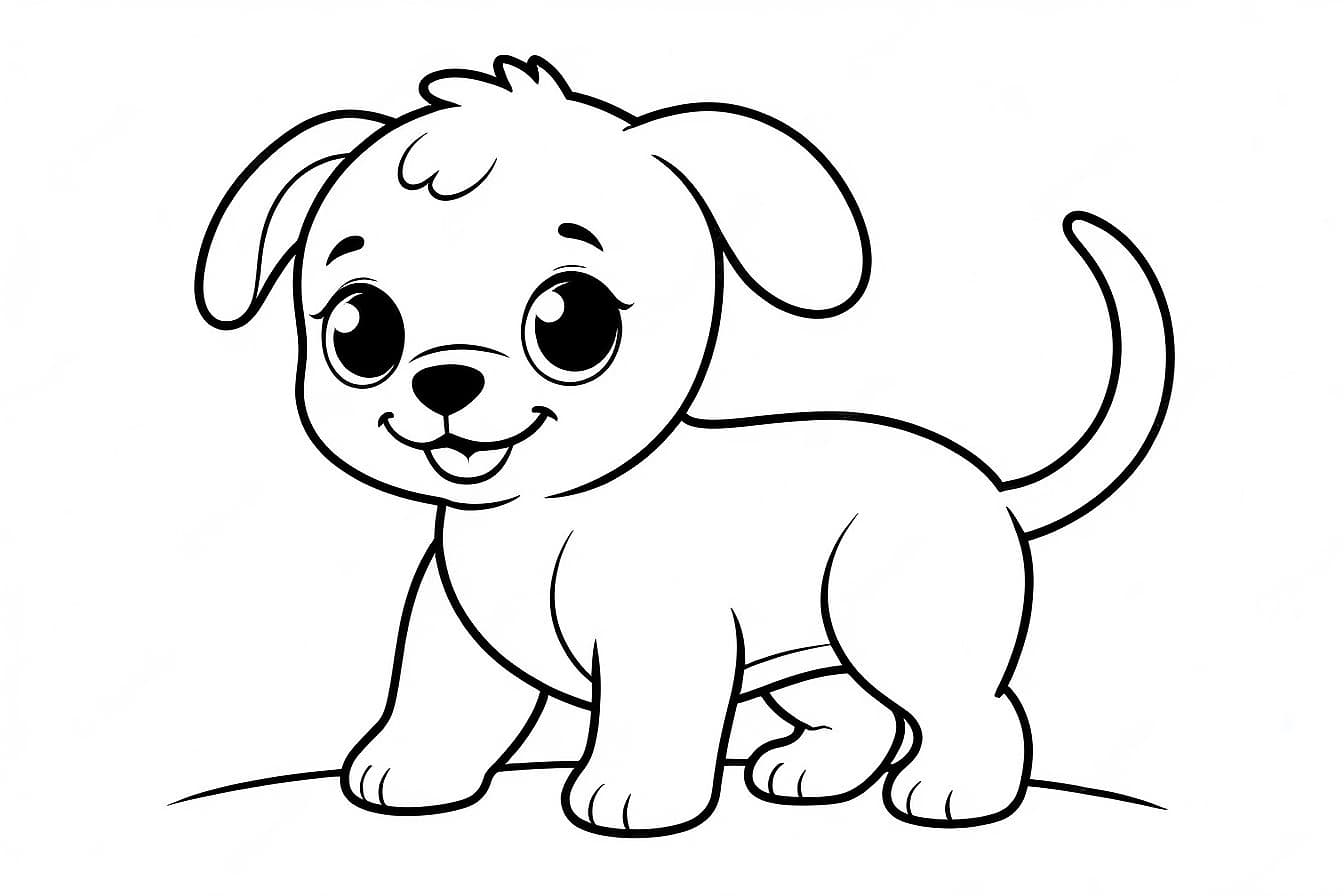 Cachorrinho fofinho para pintar