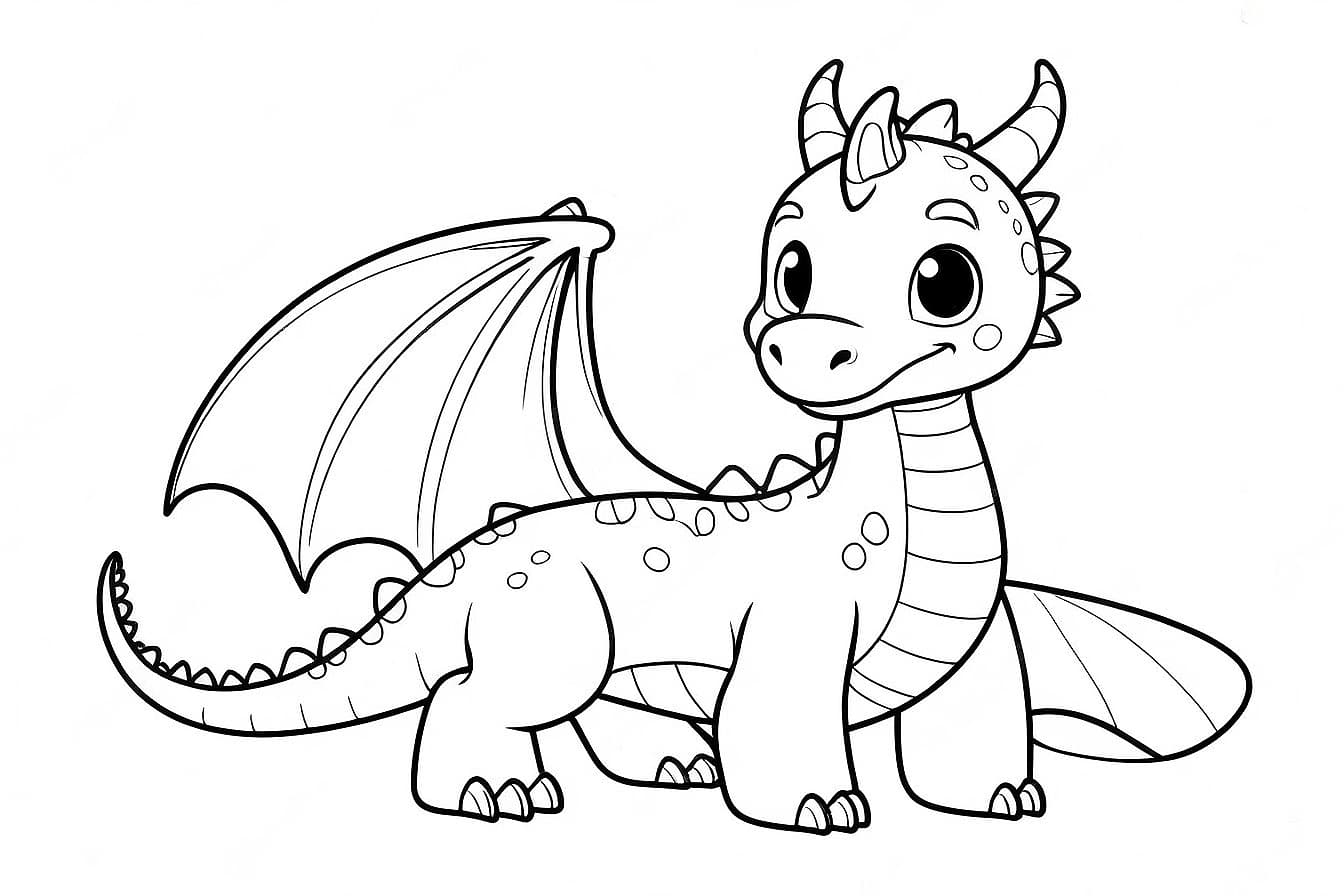 Dragão fofinho para colorir