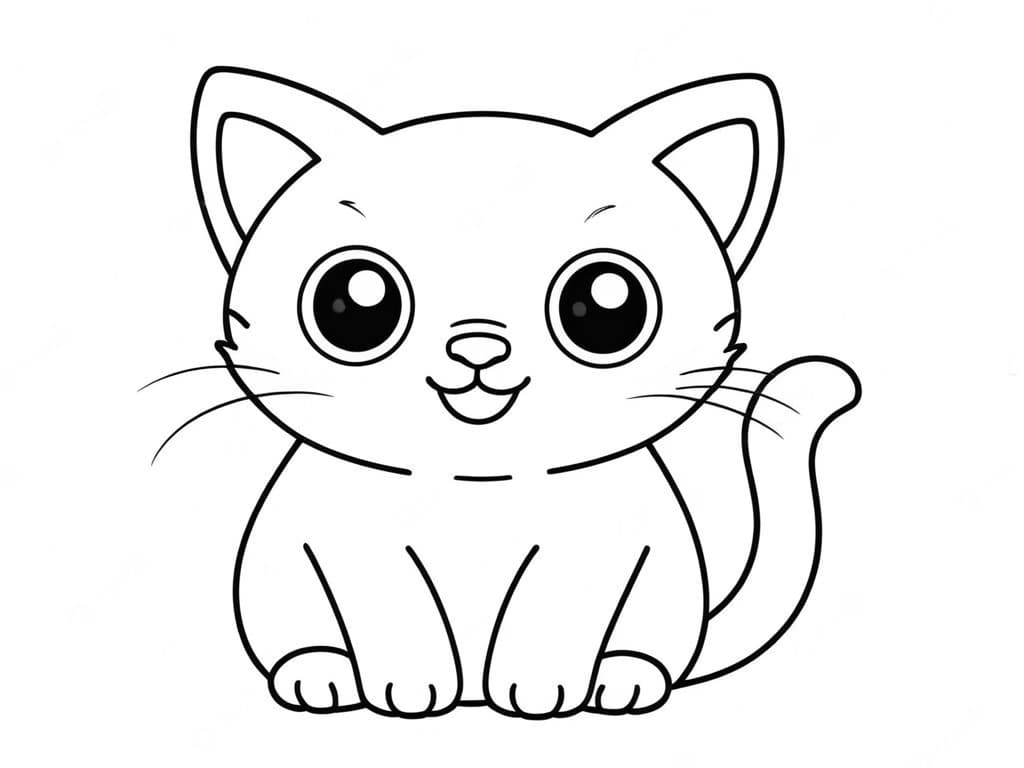 Gatinho feliz para colorir