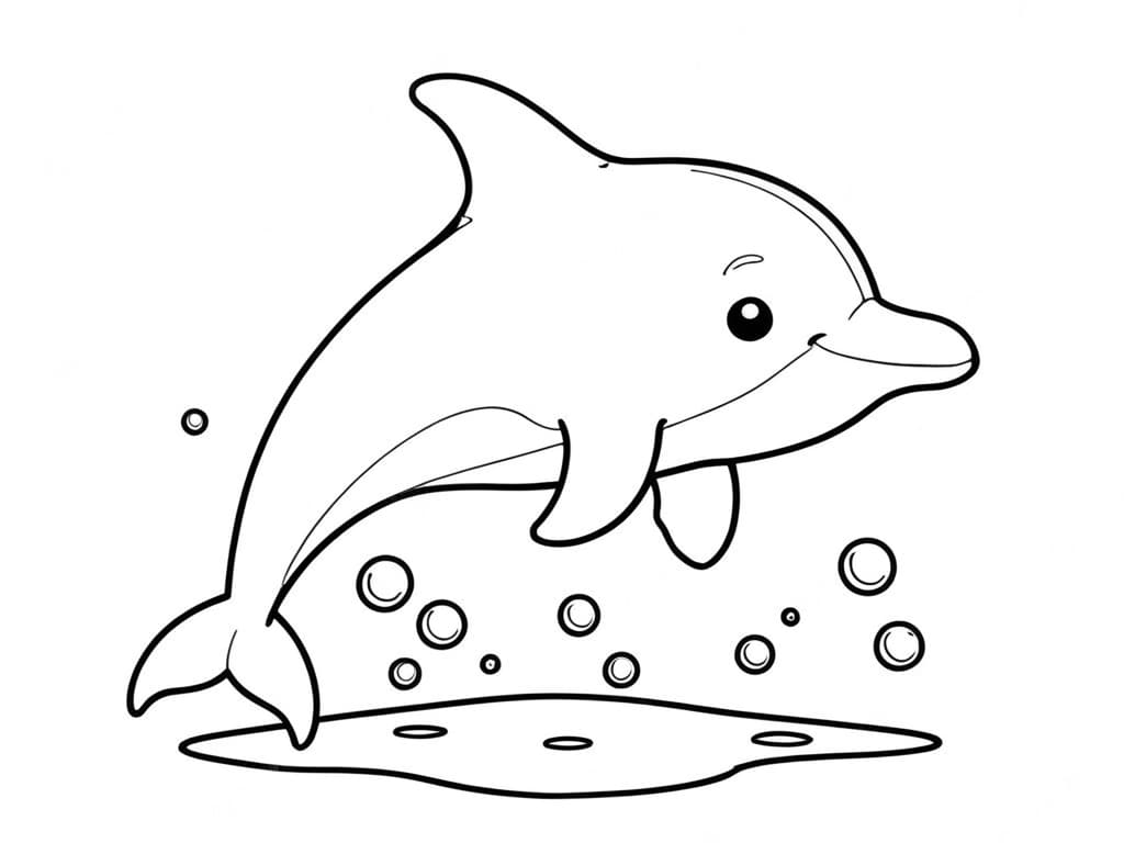 Golfinho fofo para colorir