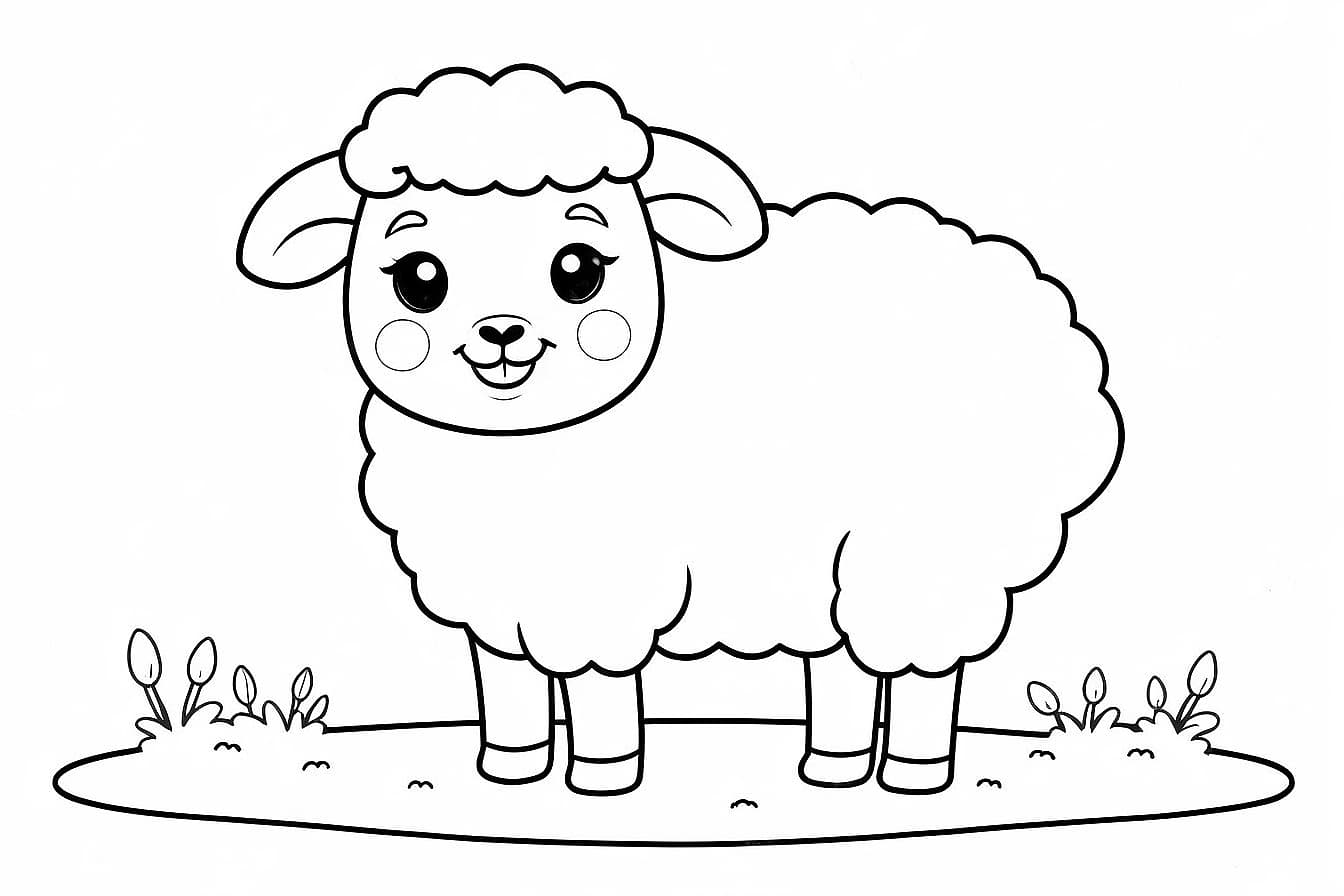 Ovelha fofinha para colorir