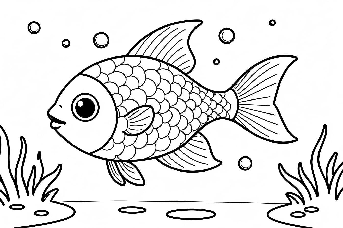 Peixinho fofo para pintar