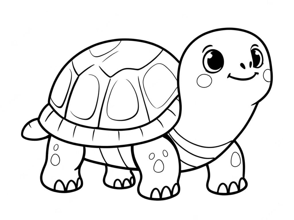 Tartaruga feliz para colorir