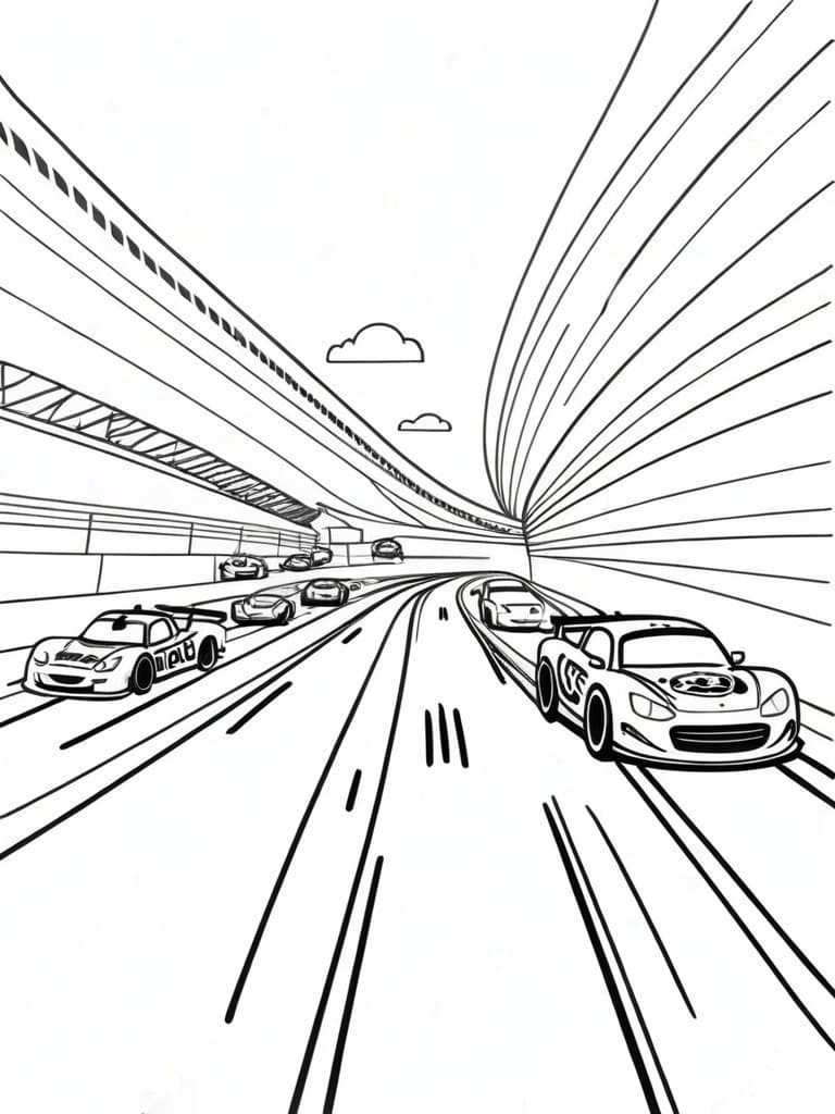 Carros correndo em uma pista