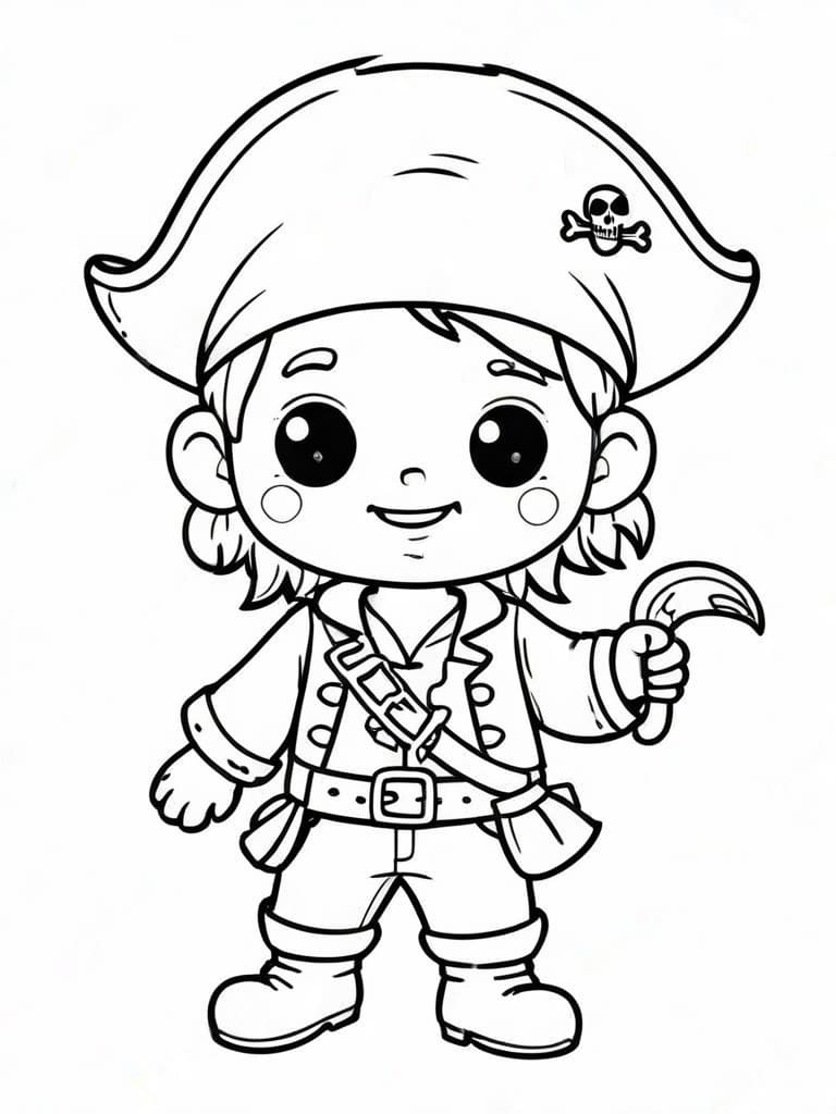 Criança pirata feliz