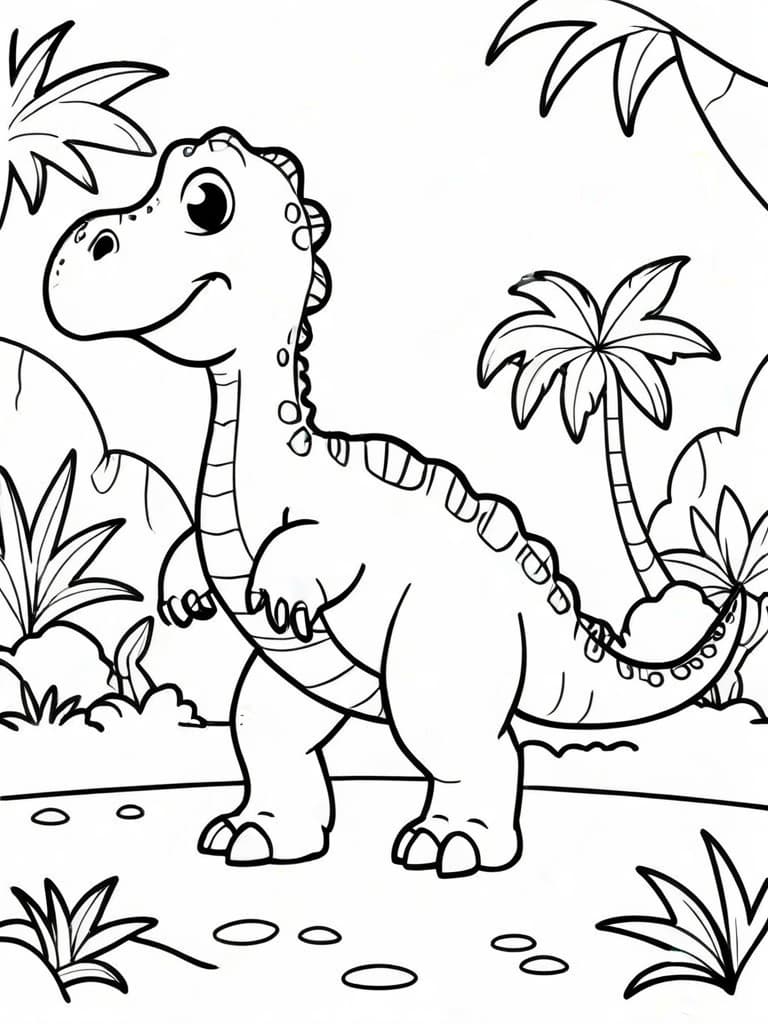 Dinossauro na selva pré-histórica