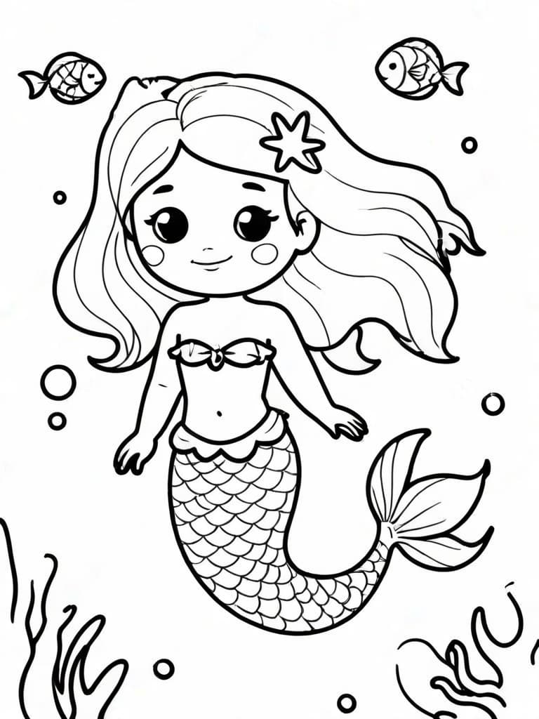 Sereia no fundo do mar