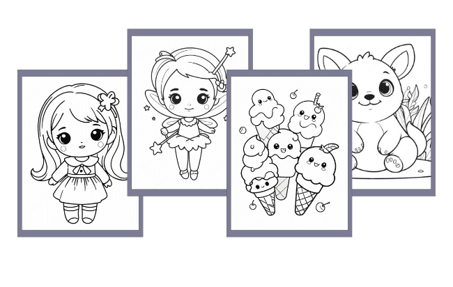 Desenhos Kawaii para colorir