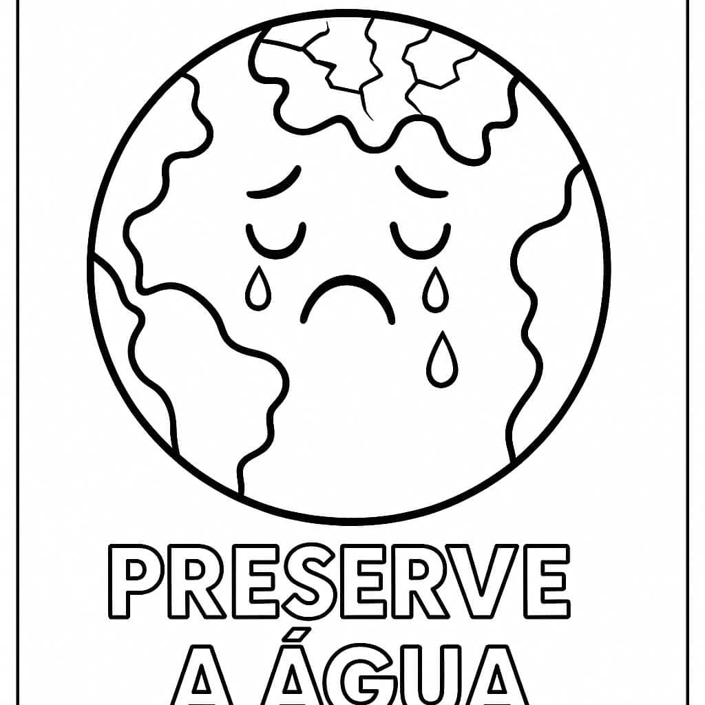 Preserve a água para colorir