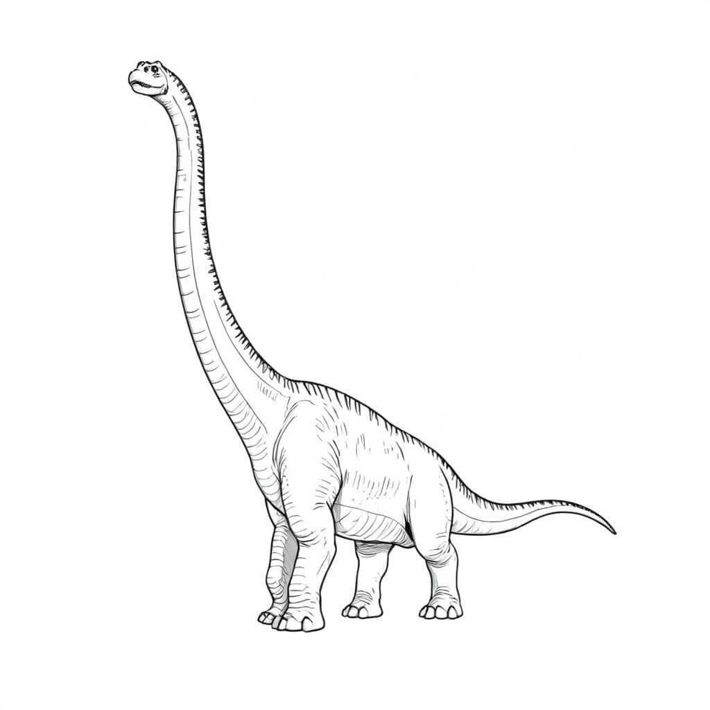 Braquiossauro em outra pose para colorir