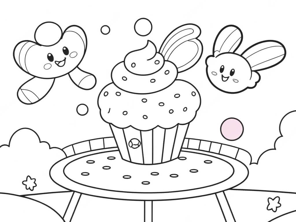 Cupcake espacial para colorir