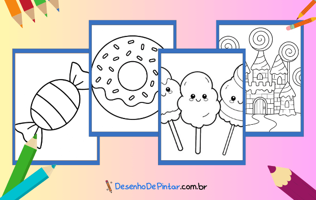 Desenhos de Doces para colorir