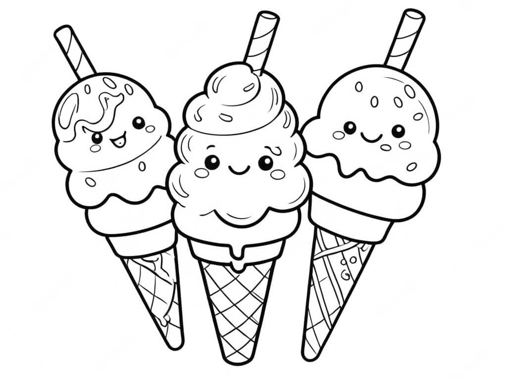 Sorvetes para colorir