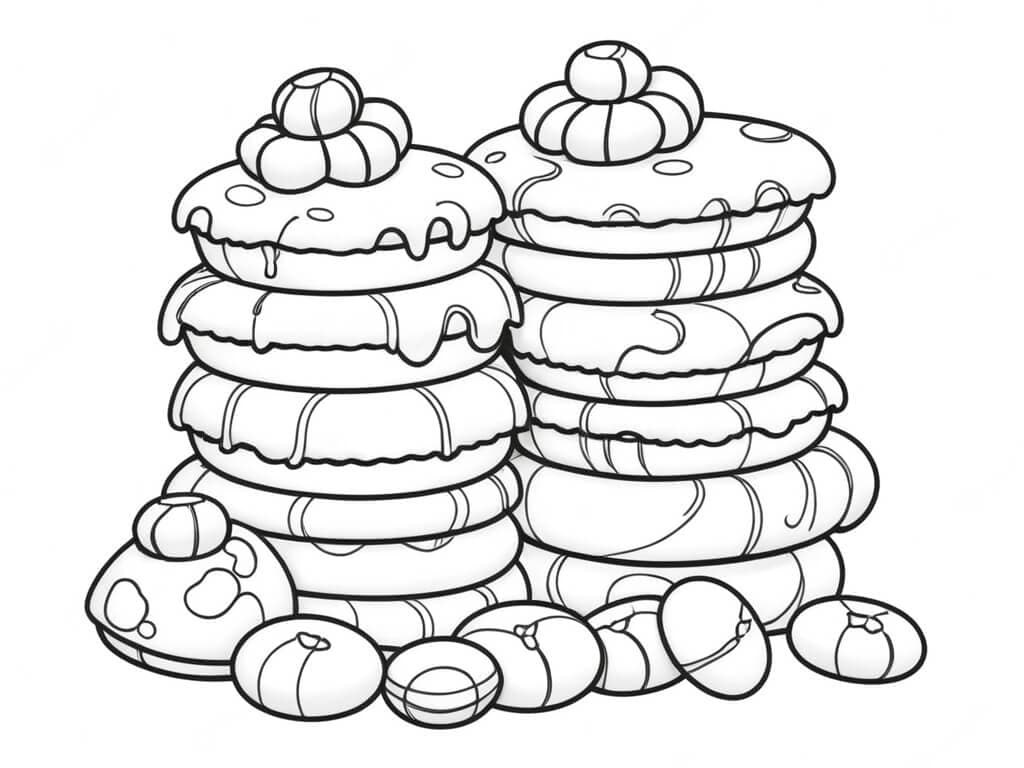Vários doces para colorir
