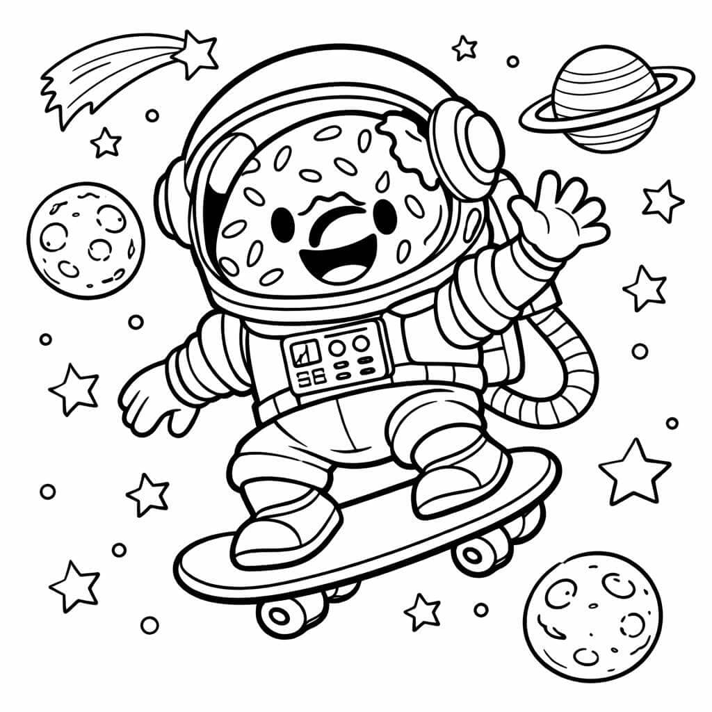 Donut astronauta para colorir