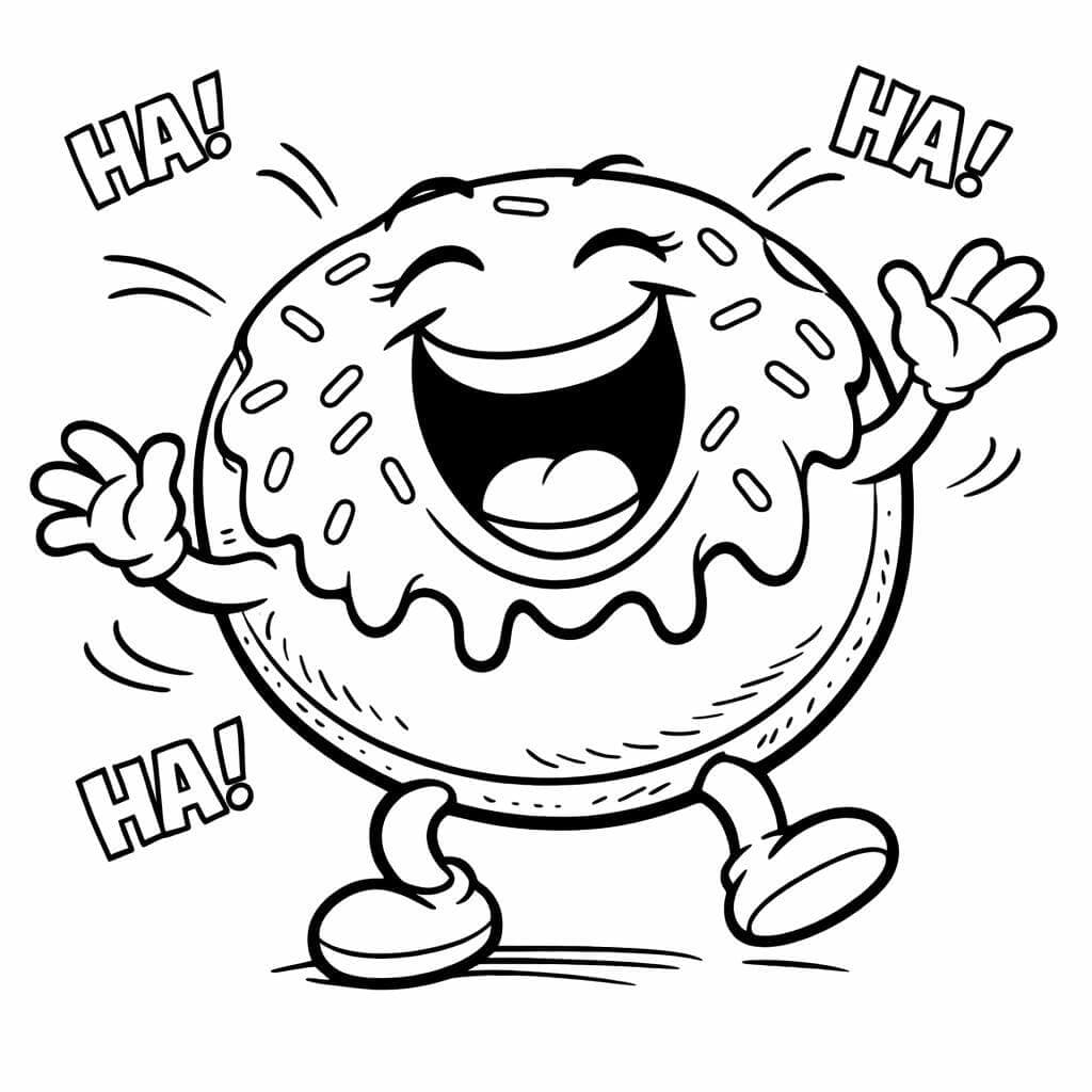 Donut rindo para colorir