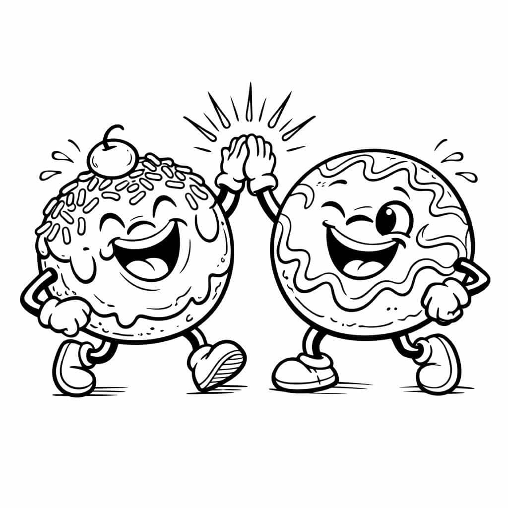 Donut super-herói para colorir