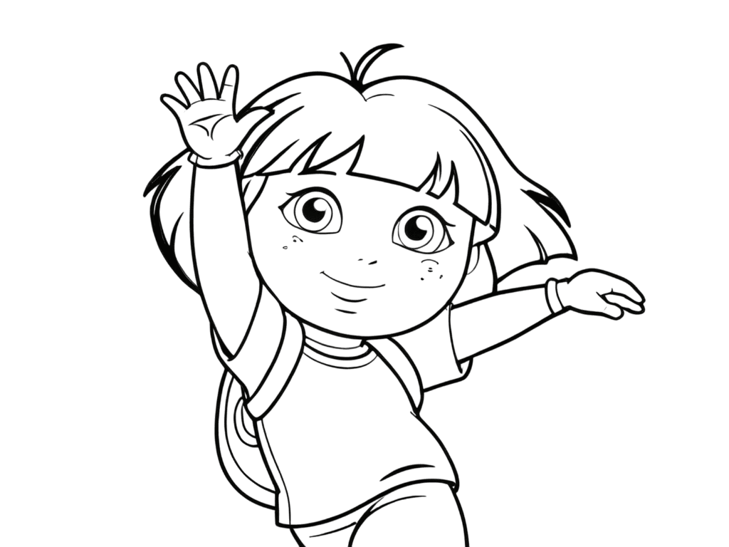 Dora dançando para colorir