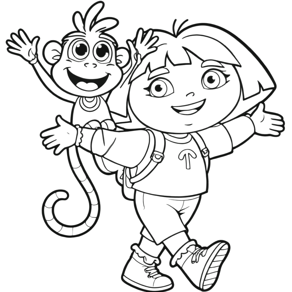 Dora e Botas para colorir